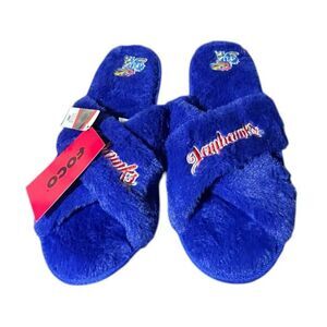 Foco Kansas Jayhawks Slippers Womens XL 11-12 Blue With Mascot Logo New With Tag